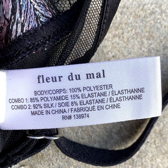 Fleur du Mal Black Butterfly Garter Belt. Size Small (2). New with Tag (NWT)! - Picture 15 of 16